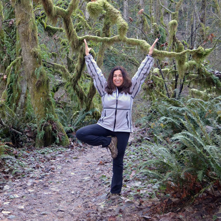 About-0 Fran in a yoga pose outside